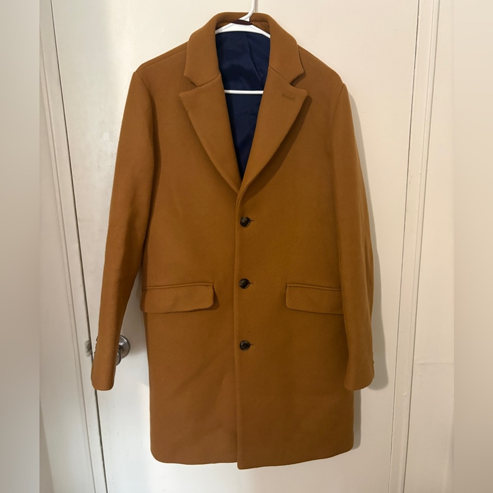 Men's Tan Wool Overcoat